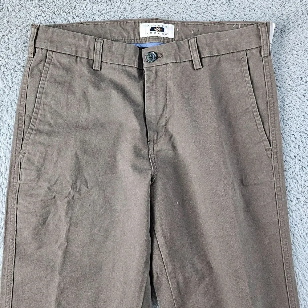 Joseph Abboud Pants 32x33 Khaki Brown Chino Comfort Stretch Preppy Casual NWT